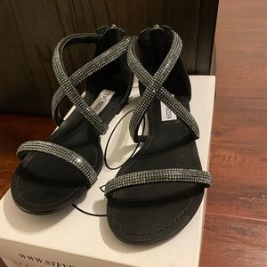 Black rhinestone sandals
